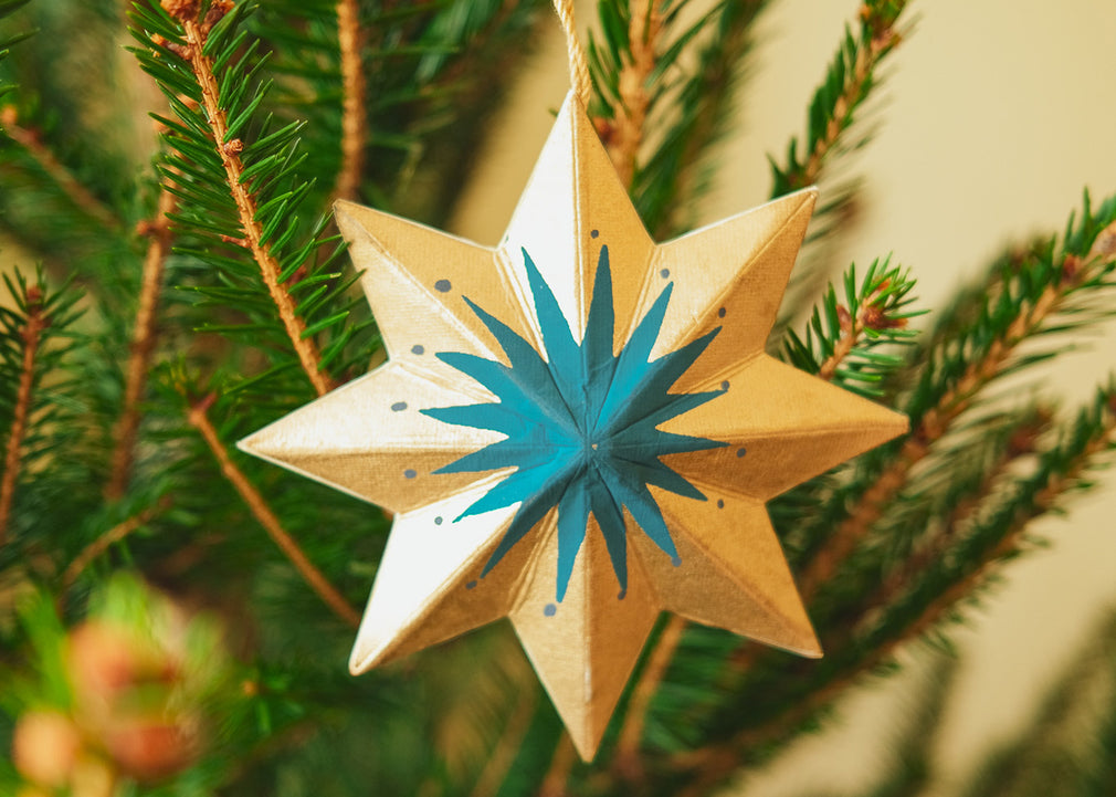 Golden Star Screen-Printed Board Decoration