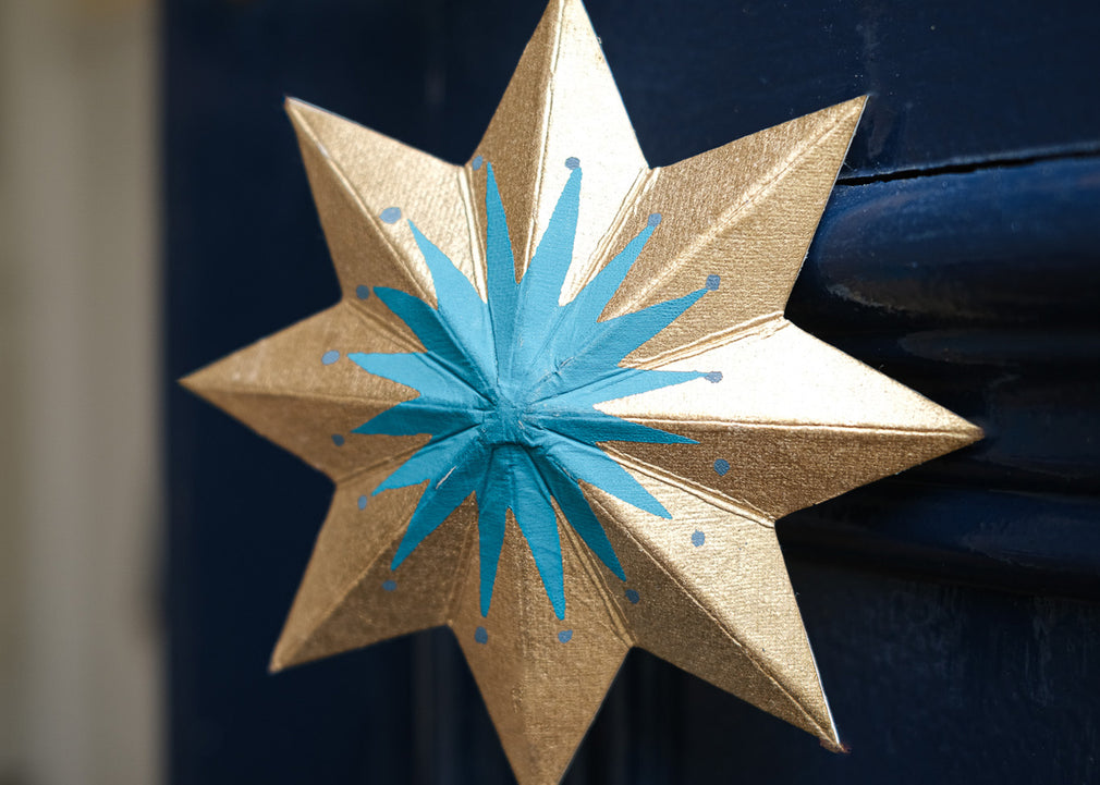 Golden Star Screen-Printed Board Decoration