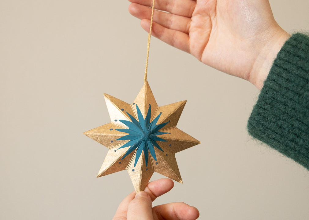 Golden Star Screen-Printed Board Decoration