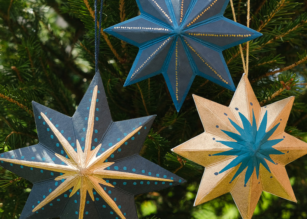Golden Star Screen-Printed Board Decoration