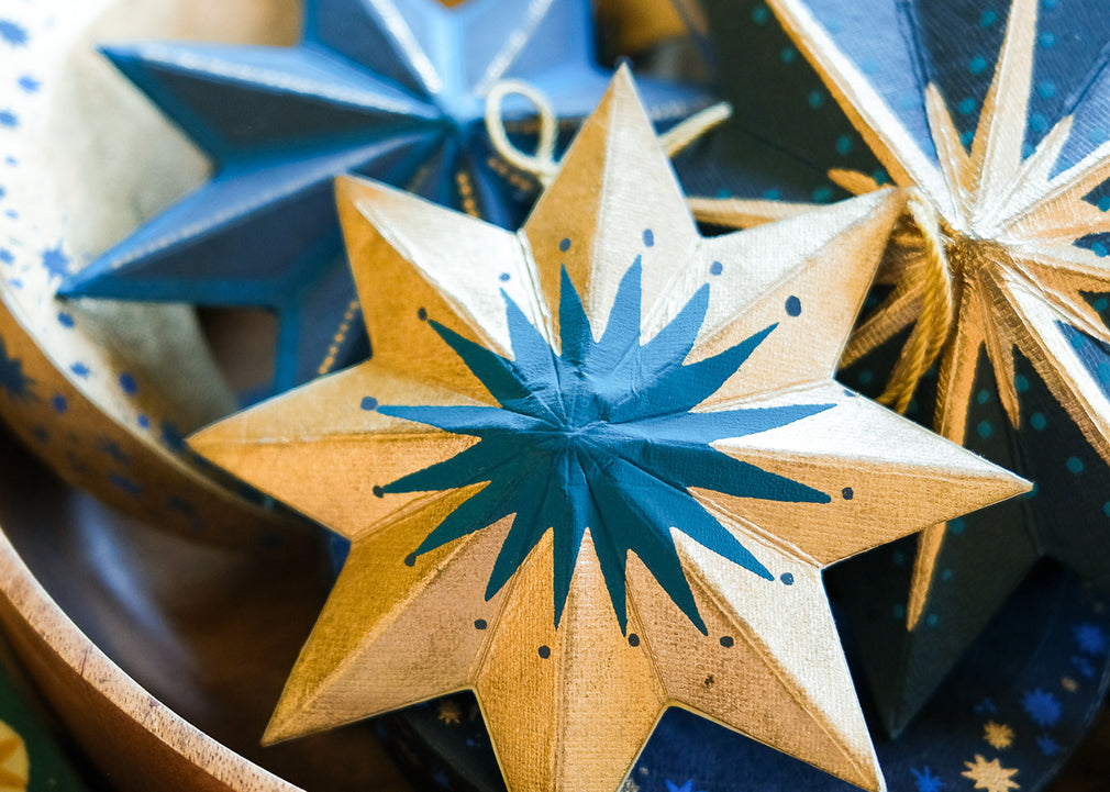 Golden Star Screen-Printed Board Decoration