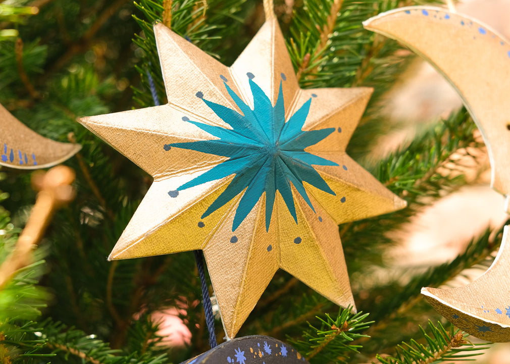 Golden Star Screen-Printed Board Decoration