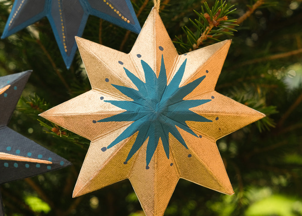 Golden Star Screen-Printed Board Decoration