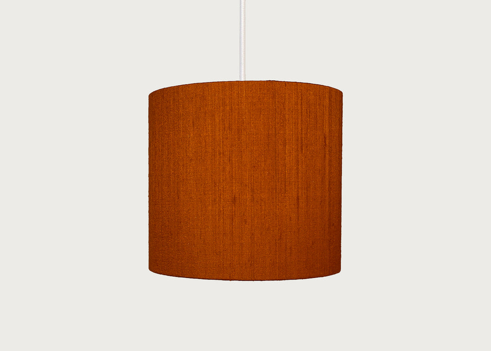 Dupion Silk Lampshade Burnt Orange