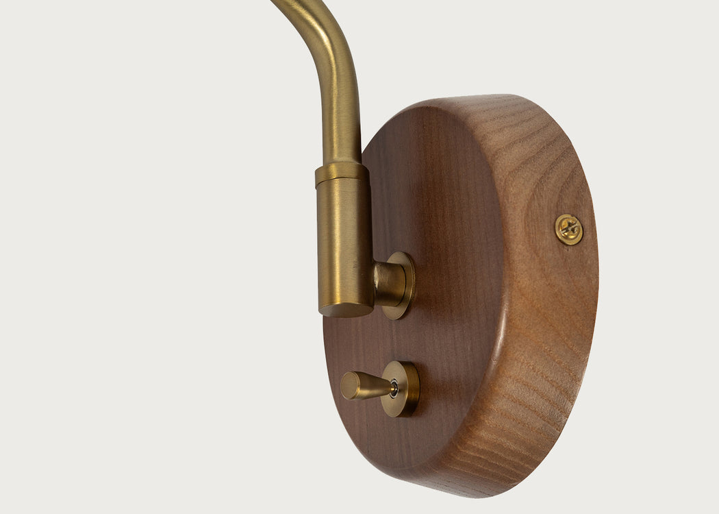 Dryden Swing Arm Wall Light Walnut & Natural