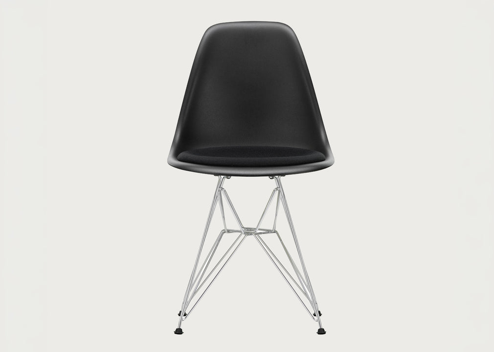 Eames Plastic Side Chair RE DSR Upholstered Seat