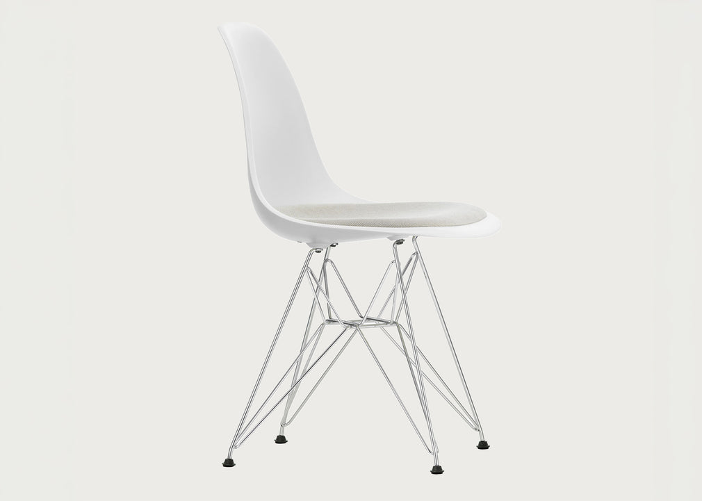 Eames Plastic Side Chair RE DSR Upholstered Seat