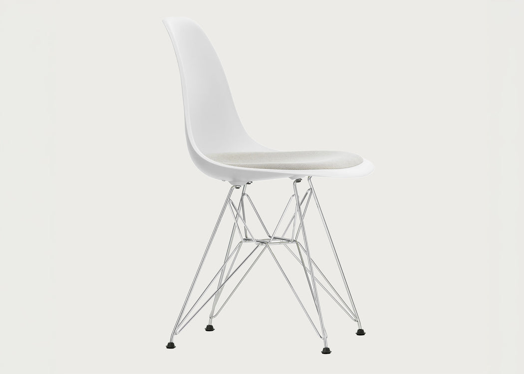 Eames Plastic Side Chair RE DSR Upholstered Seat