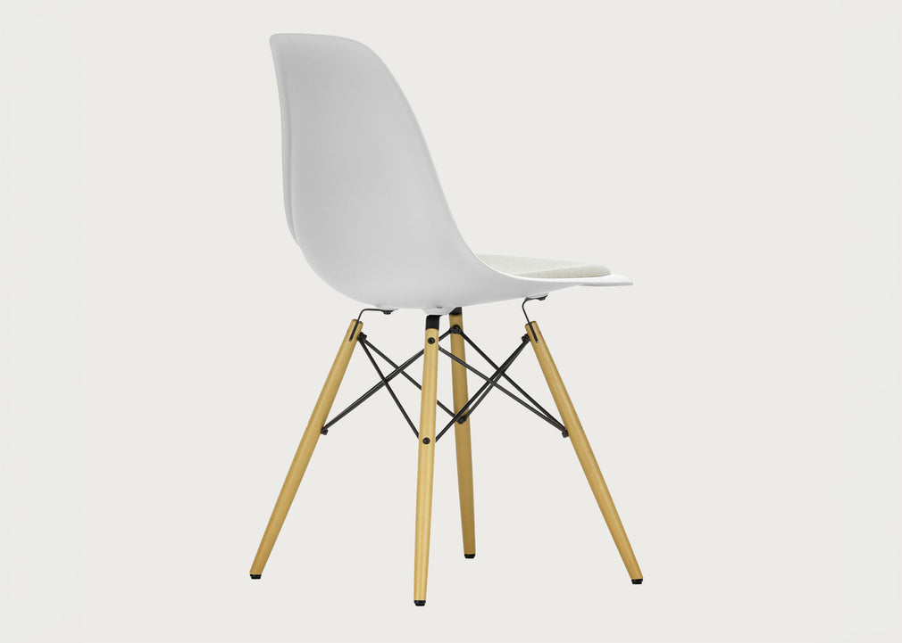 Eames Plastic Side Chair RE DSW Upholstered Seat