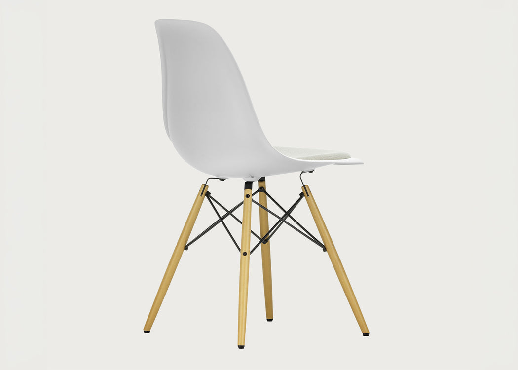 Eames Plastic Side Chair RE DSW Upholstered Seat
