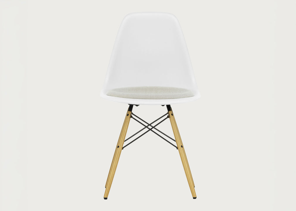 Eames Plastic Side Chair RE DSW Upholstered Seat