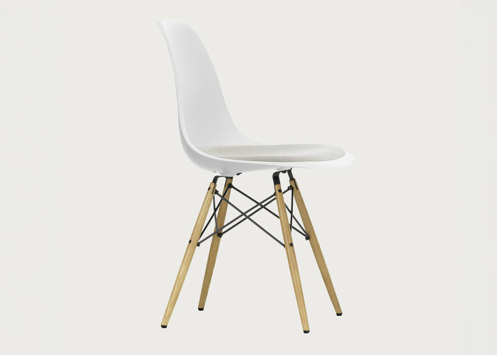Eames Plastic Side Chair RE DSW Upholstered Seat