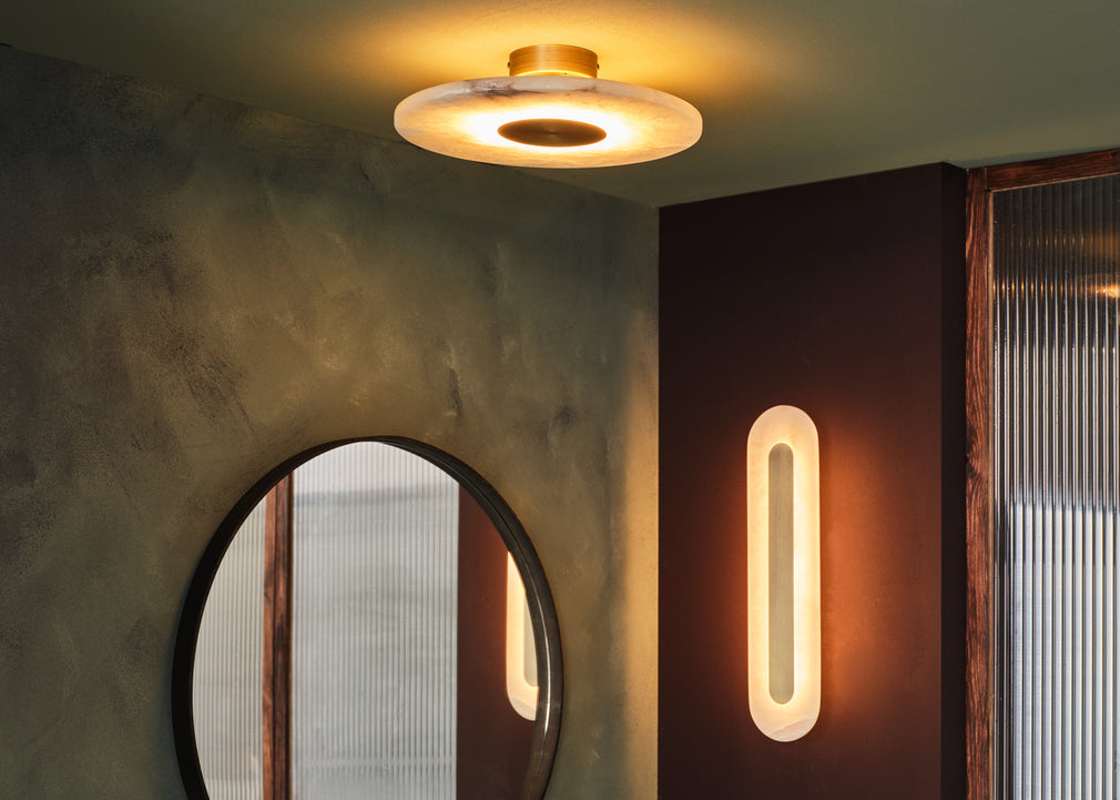 Ebro LED Semi Flush Ceiling Light IP44