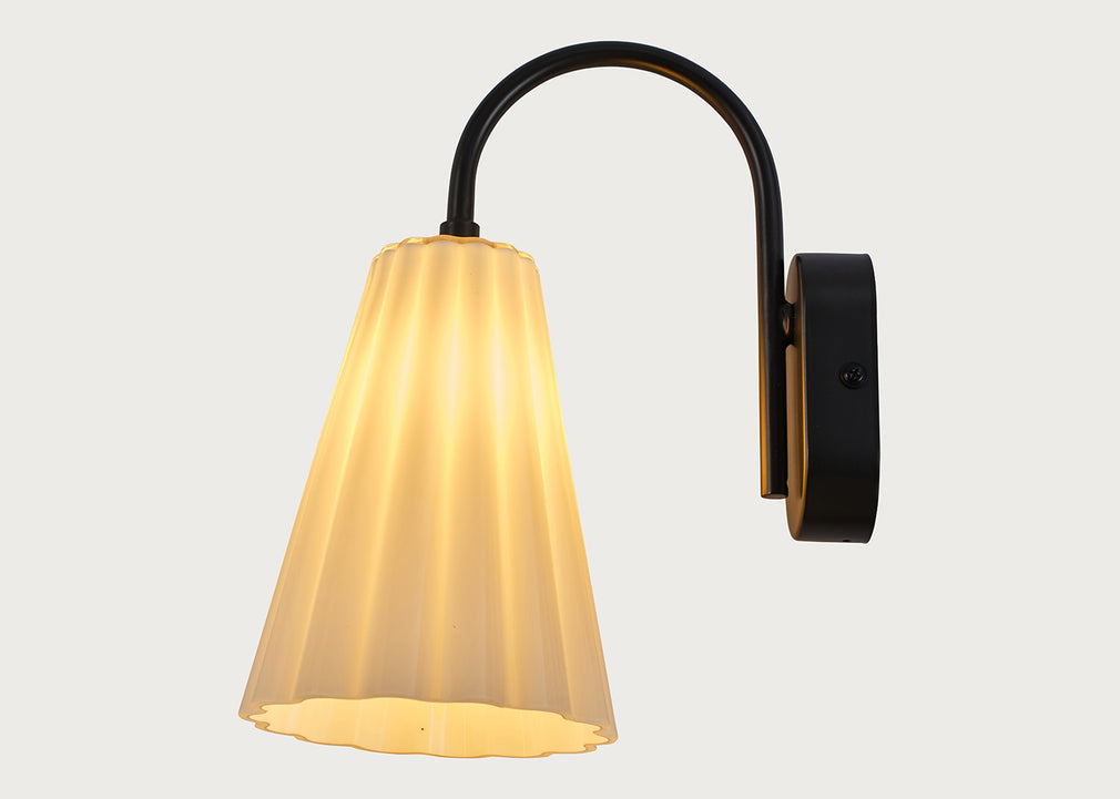 Ellsmore Glass Wall Light White IP44
