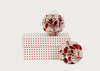 Flower Ball Ornament Set of 2 White & Red