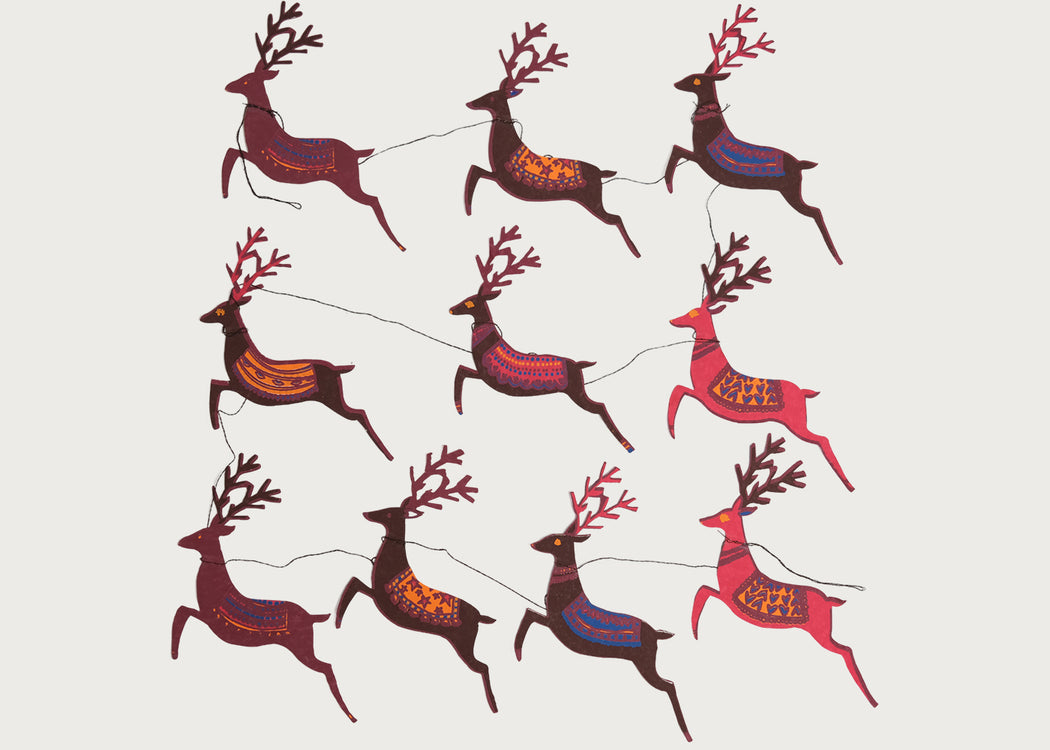 Reindeers Sewn Garland