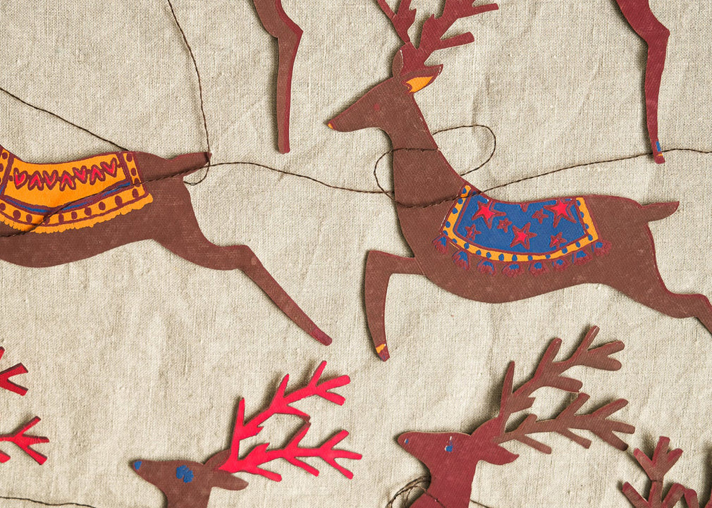 Reindeers Sewn Garland