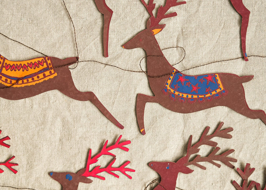 Reindeers Sewn Garland