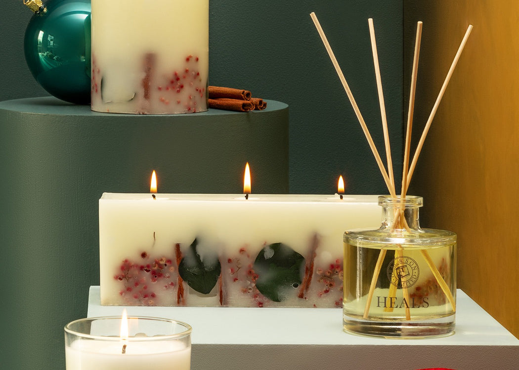Winter Spice Scented Botanical Brick Candle