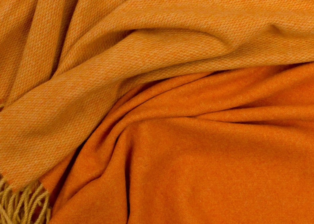 Two Tone Merino Throw Orange