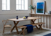 Bespoke Dining Bench Oslo White Oiled Oak / 180cm / Straight