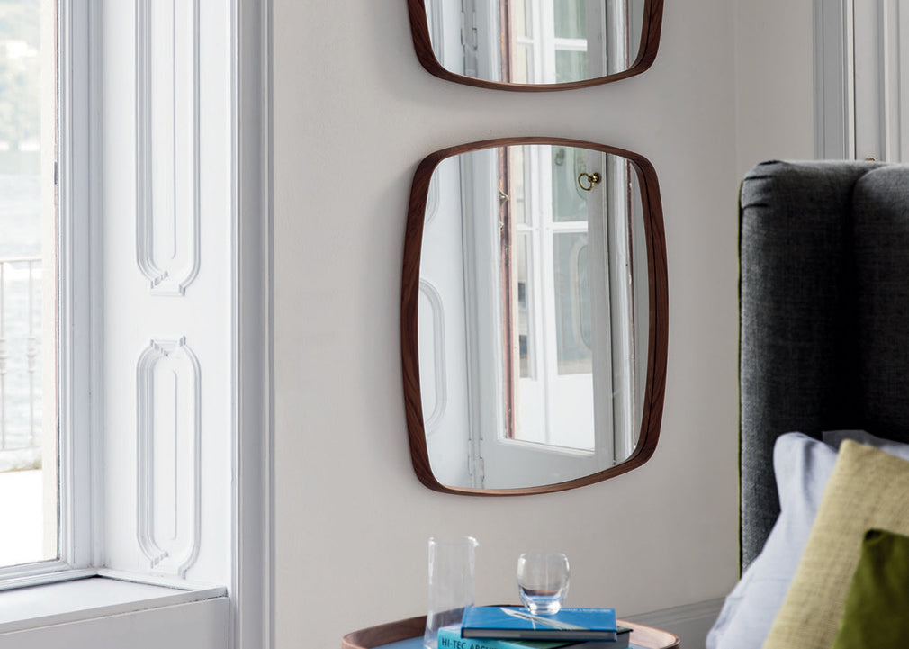 Mix 6 Square Wall Mirror Canaletta Walnut