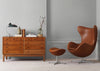 Egg Footstool Grace Leather Walnut