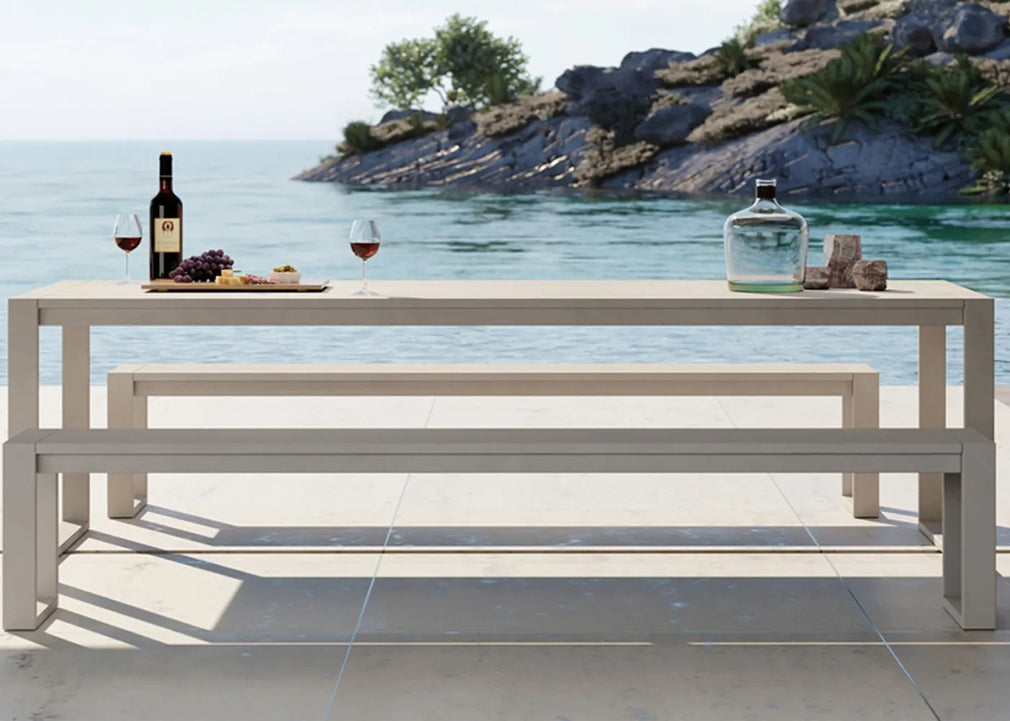 Eos Outdoor Communal Bench White