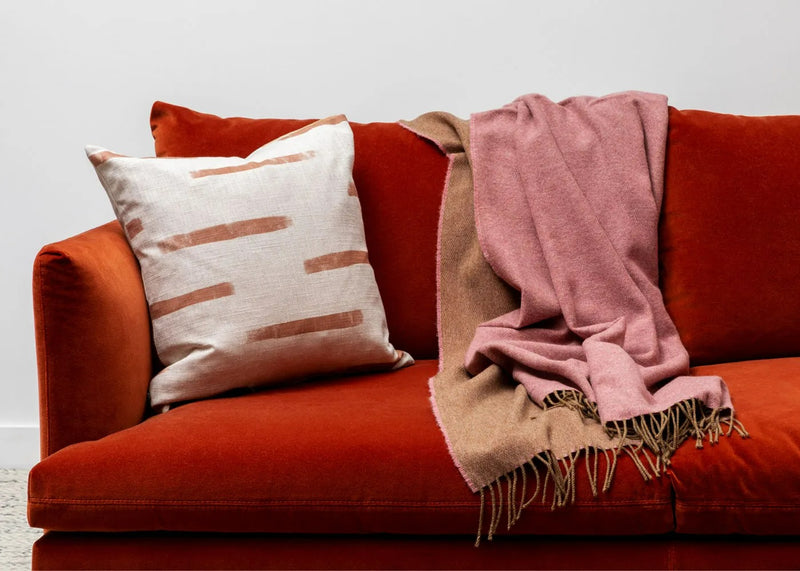 Two Tone Merino Throw Rose