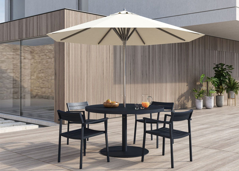 Eos Outdoor Round Dining Table Black