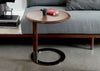 Jok Side Table Round Walnut Top Brass Base