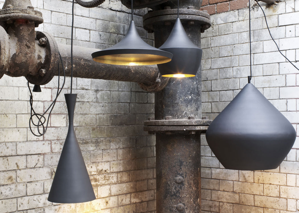 Beat LED Flat Pendant Light Black