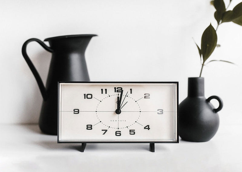 Wideboy Alarm Clock in Black with White face