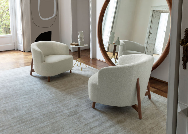 Copine Wood Lounge Chair Walnut Base Bouclage 01