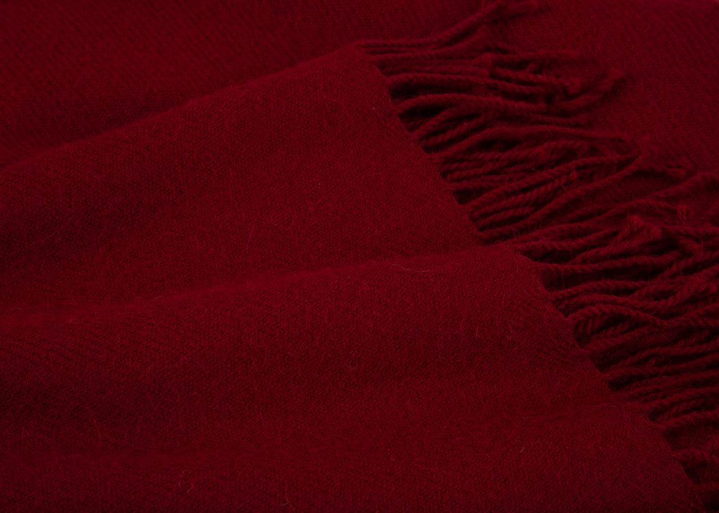 Pure Alpaca Throw Burgundy