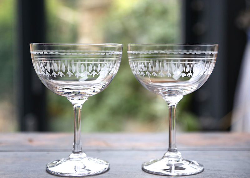 Champagne Saucers Ovals Set of 2
