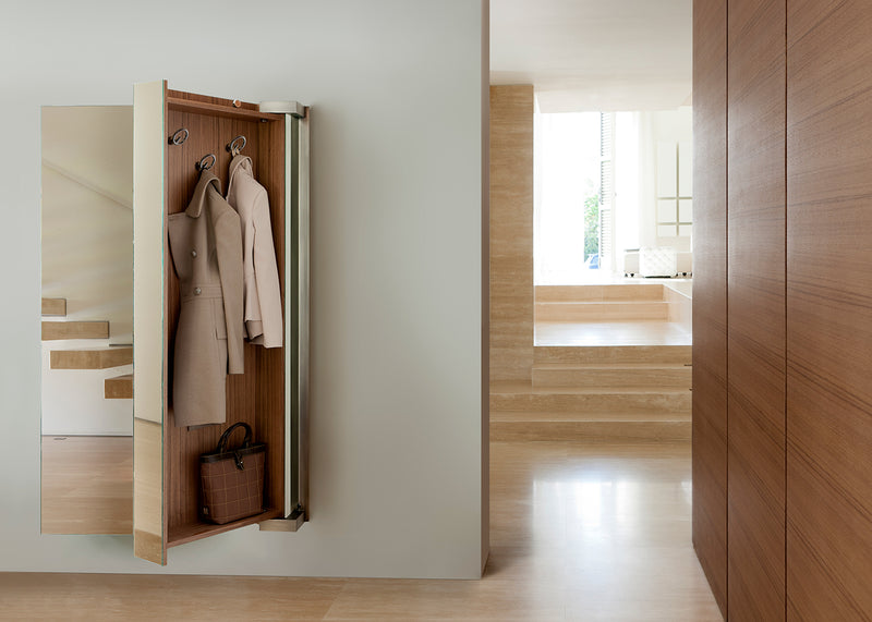 Camper Wall Clothes Stand Mirror Canaletta Walnut