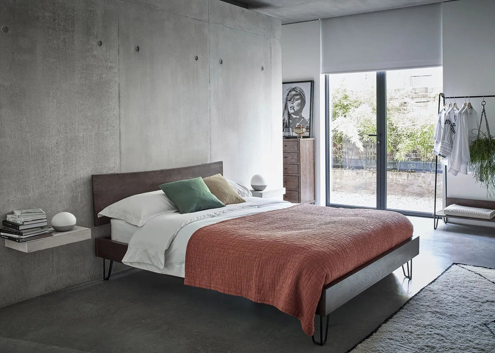 Brunel Bed Wooden Headboard Dark Wood King