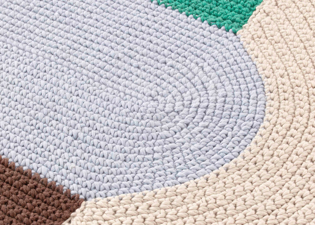 Crochet Rug Blue 100 x 180cm