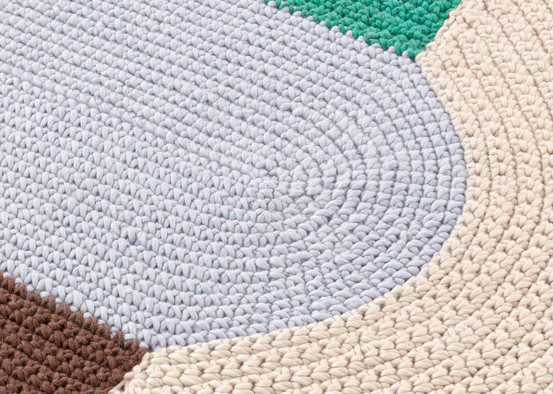 Crochet Rug Blue 100 x 180cm