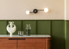 Balance 2 Arm Wall Light Black