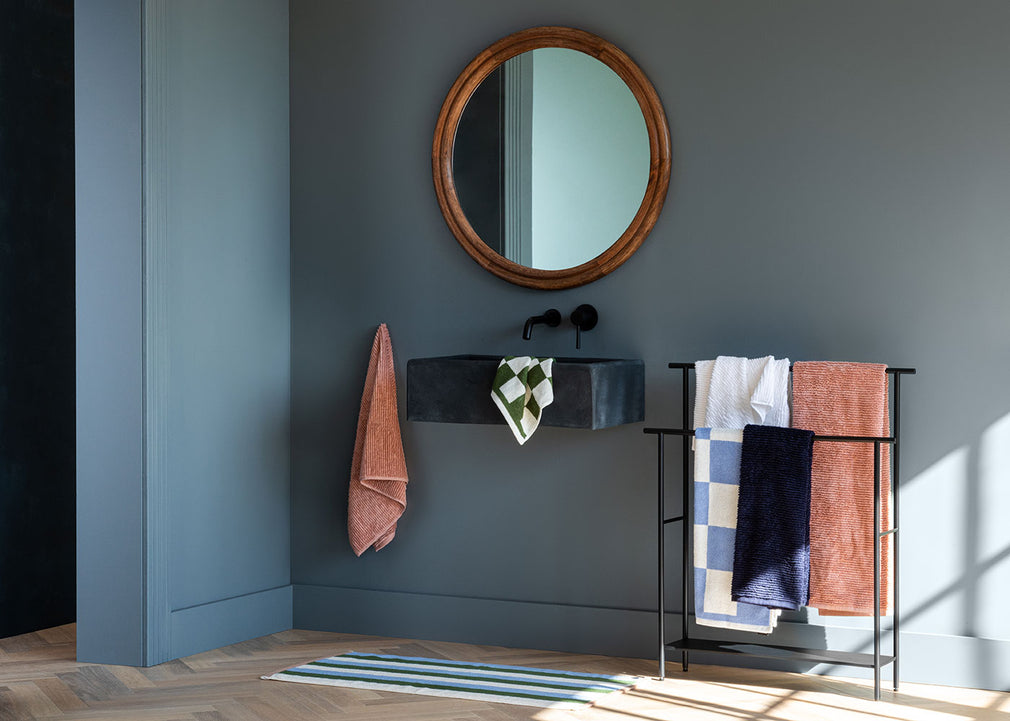 Genoa Round Wooden Wall Mirror Walnut Finish 80cm
