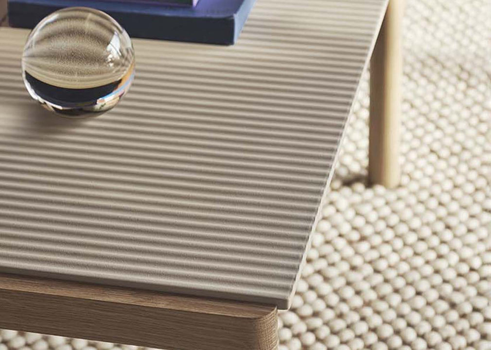 Couple Coffee Table 1 Tile Wavy Sand/Oak