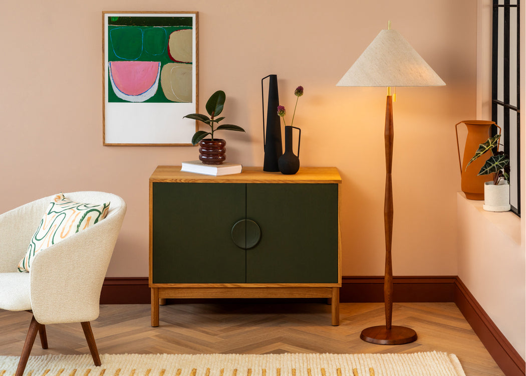 Osaka Floor Lamp Walnut Finish