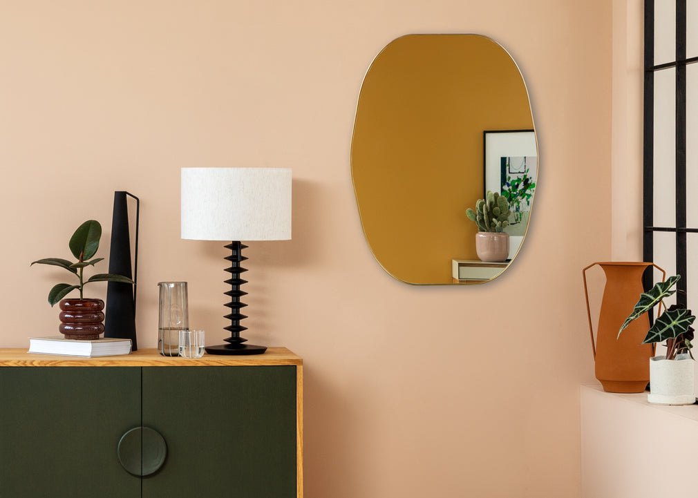 Fine Edge Dram Wall Mirror Gold 60 x 80cm