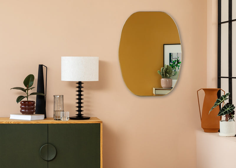 Fine Edge Dram Wall Mirror Gold 60 x 80cm