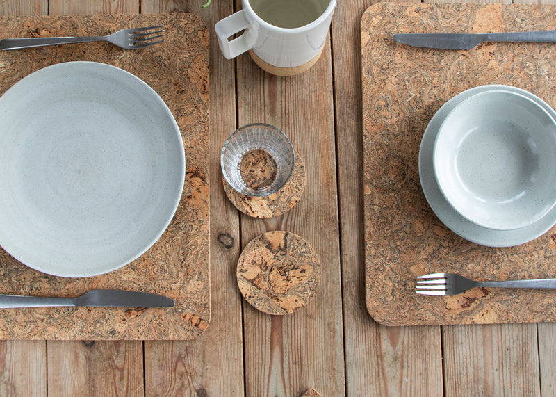 Natural Cork Round Coasters Set of 4
