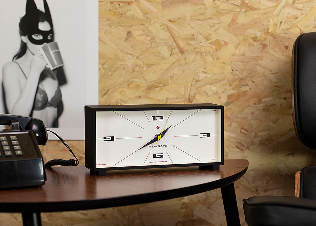 Thunderbird Mantel Clock Black & Cream
