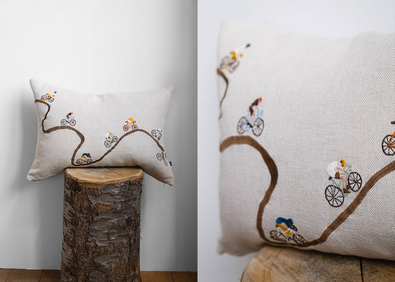 Bikers Embroidered Cushion 38 x 58cm
