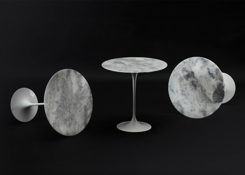 Saarinen Side Table in Limited Edition Iceberg Quartzite
